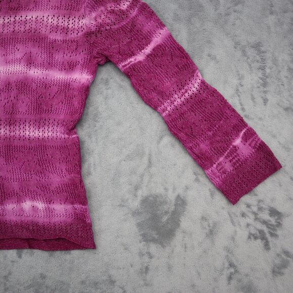 Bisou Bisou Sweater Womens M Purple Long Sleeve Round Neck Tight Knit Pullover - Picture 12 of 16